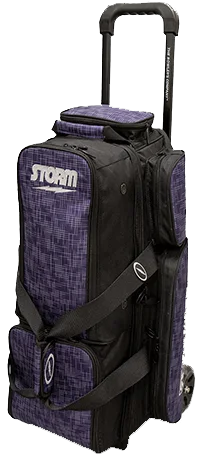 Storm Rolling Thunder 3 Ball Triple Roller Abstract Purple/Black Bowling Bag