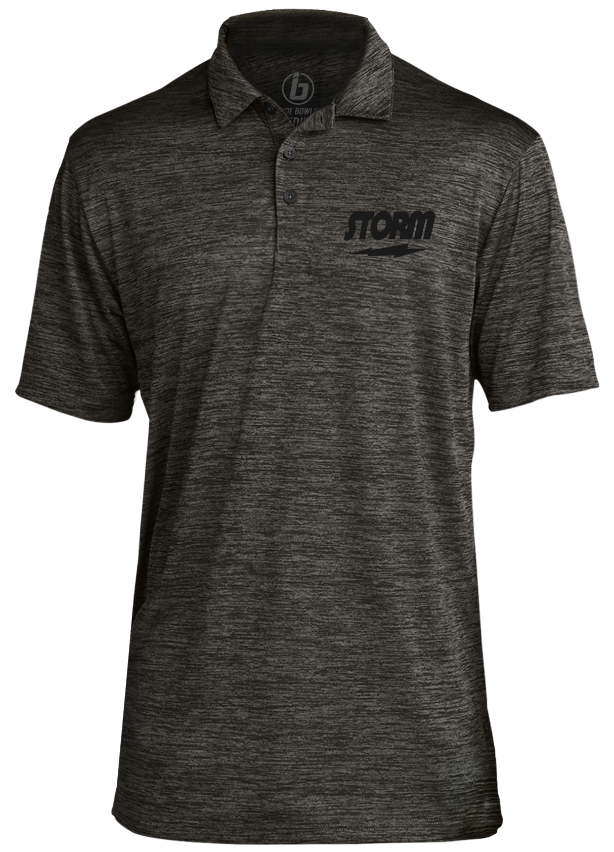 Storm Classic Black Logo Performance Polo Inside Bowling