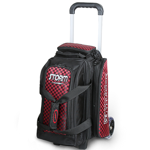 Storm Rolling Thunder 2 Ball Roller Black/Checkered Red Bowling Bag suitcase league tournament play sale discount coupon online pba tour