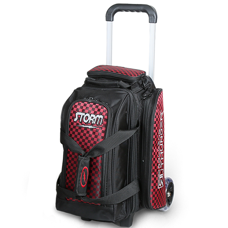 Storm Rolling Thunder 2 Ball Roller Black/Checkered Red Bowling Bag suitcase league tournament play sale discount coupon online pba tour