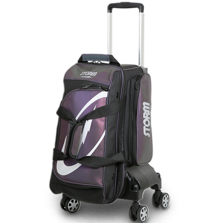 Storm Rolling Thunder Signature 2 Ball Roller (4-Wheel Edition) Black/Opal Bowling Bag suitcase league tournament play sale discount coupon online pba tour