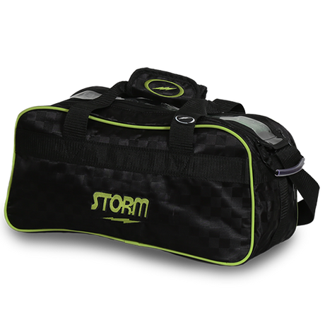 Storm 2 Ball Tote Checkered Black/Lime Bowling Bag suitcase league tournament play sale discount coupon online pba tour