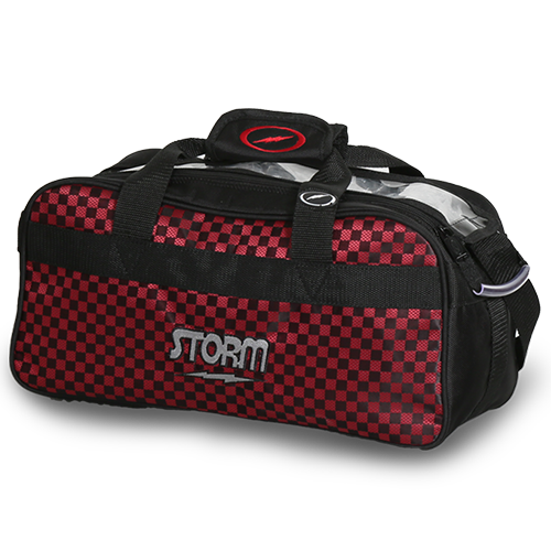 Storm 2 Ball Tote Black/Checkered Red Bowling Bag suitcase league tournament play sale discount coupon online pba tour