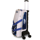 Storm Rolling Thunder Signature 3 Ball Roller (4-Wheel Edition) White/Blue Bowling Bag suitcase league tournament play sale discount coupon online pba tour