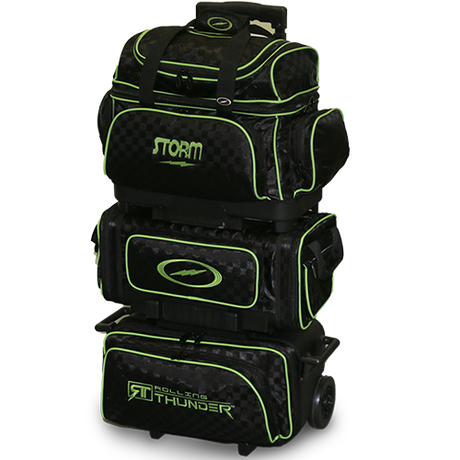 Storm Rolling Thunder 6 Ball Roller Black/Lime Bowling Bag suitcase league tournament play sale discount coupon online pba tour