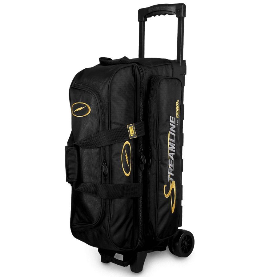 Storm Streamline 3 Ball Triple Roller Black Bowling Bag suitcase league tournament play sale discount coupon online pba tour