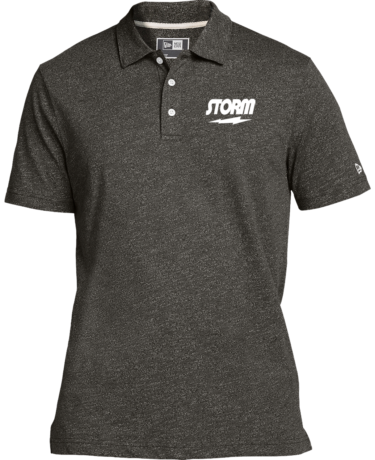 Storm Bowling White New Era Twist Polo Black Heather