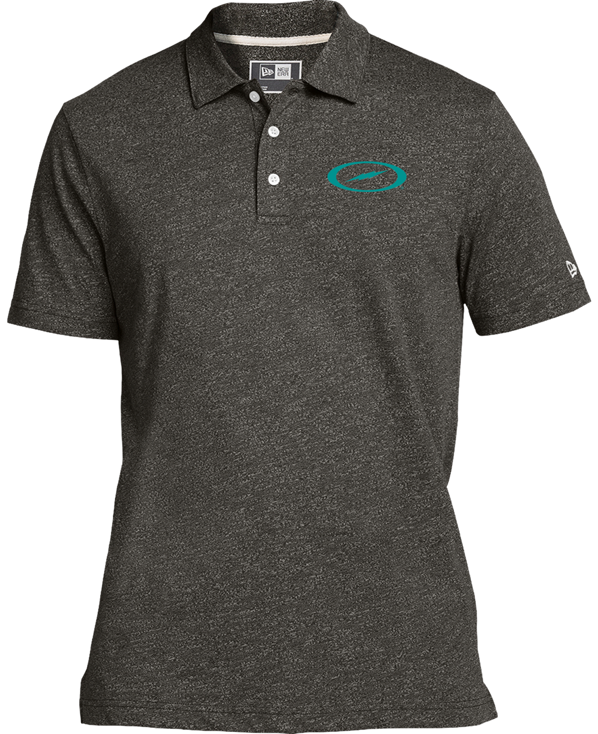 Storm Bolt Teal New Era Twist Polo Black Heather
