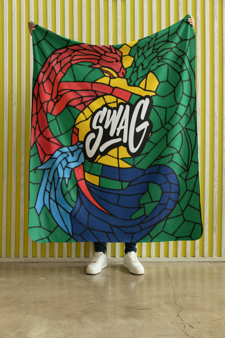 SWAG Stained Glass 60" x 80" Plush Blanket