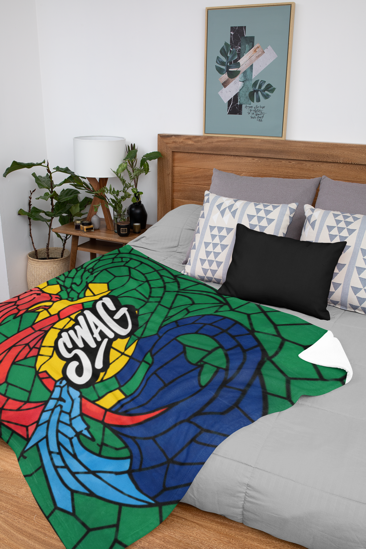 SWAG Stained Glass 60" x 80" Plush Blanket