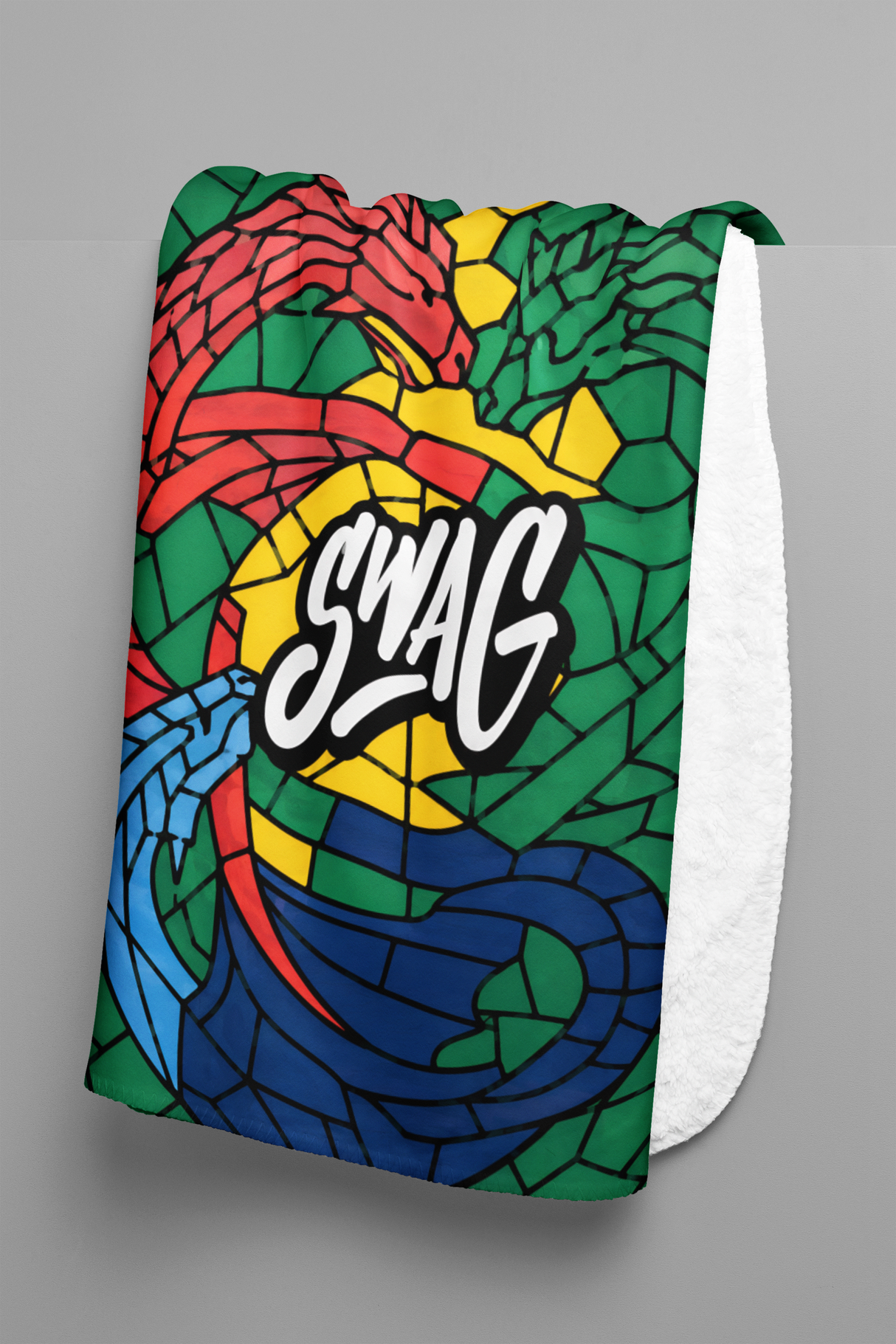 SWAG Stained Glass 60" x 80" Plush Blanket