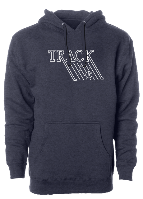 Keep warm in this stylish - Track Retro - design hooded sweatshirt. #TrackBowling #EvolutionaryRevolutionary 60/40 cotton/polyester blend material Standard Fit - Men's Sizing Jersey-lined hood Split-stitched double-needle sewing on all seams Twill neck tape 1x1 ribbing at cuffs & waistband Metal eyelets Front pouch pocket Midweight Hoodie/Hooded Sweatshirt