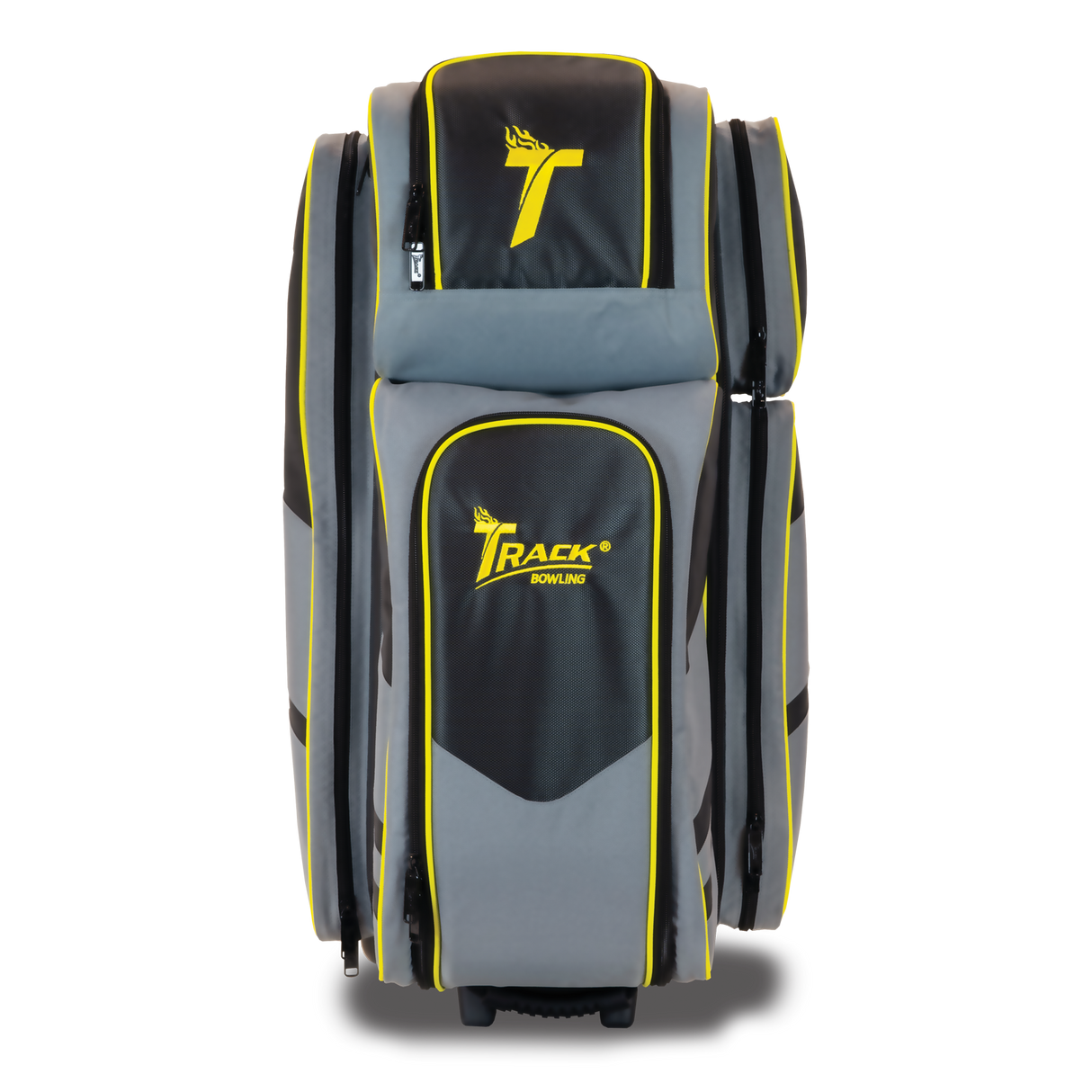 Track Select Triple Roller Grey/Yellow Bowling Bag suitcase league tournament play sale discount coupon online pba tour