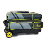 Track Select Triple Roller Grey/Yellow Bowling Bag suitcase league tournament play sale discount coupon online pba tour