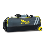 Track Select Triple Tote Grey/Yellow Bowling Bag suitcase league tournament play sale discount coupon online pba tour