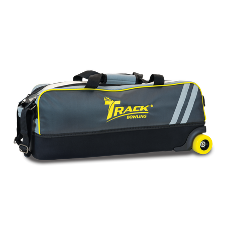 Track Select Triple Tote Grey/Yellow Bowling Bag suitcase league tournament play sale discount coupon online pba tour