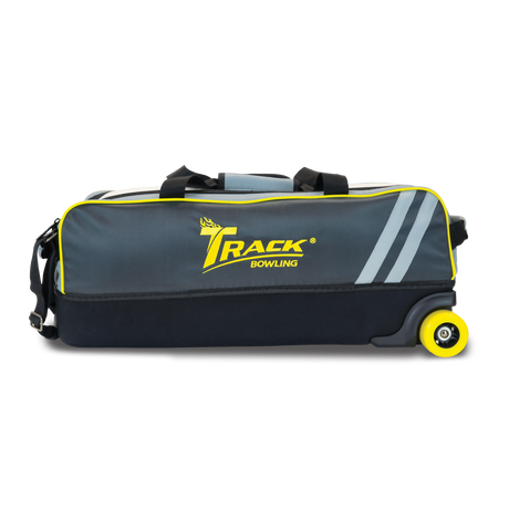Track Select Triple Tote Grey/Yellow Bowling Bag suitcase league tournament play sale discount coupon online pba tour