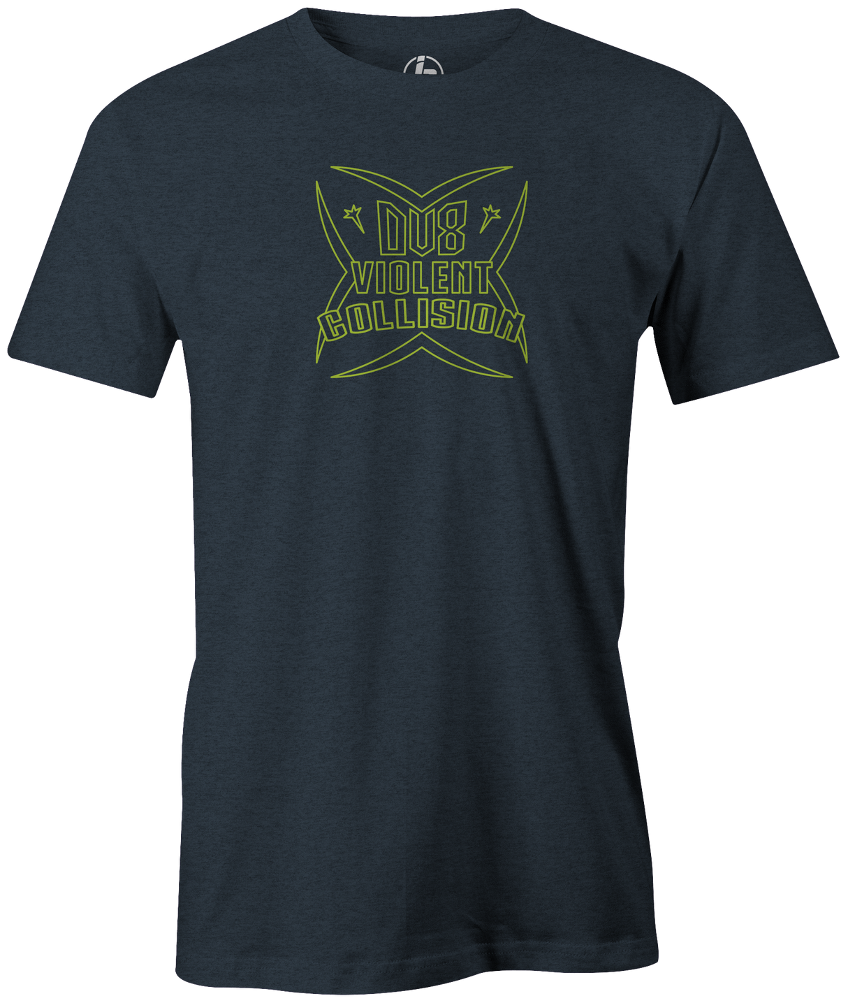 The DV8 Violent Collision tee is available in multiple colors. This is the perfect gift for any DV8 bowling fan or avid bowler. Tee, tee shirt, tee-shirt, t-shirt, t shirt, team bowling shirt, league bowling shirt, brunswick bowling, bowling brand, usbc, pba, pwba, apparel, cool tee. 