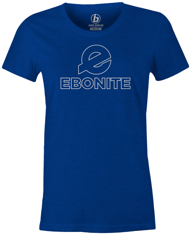 Ebonite Women's Bowling T-Shirt Classic Logo Blue