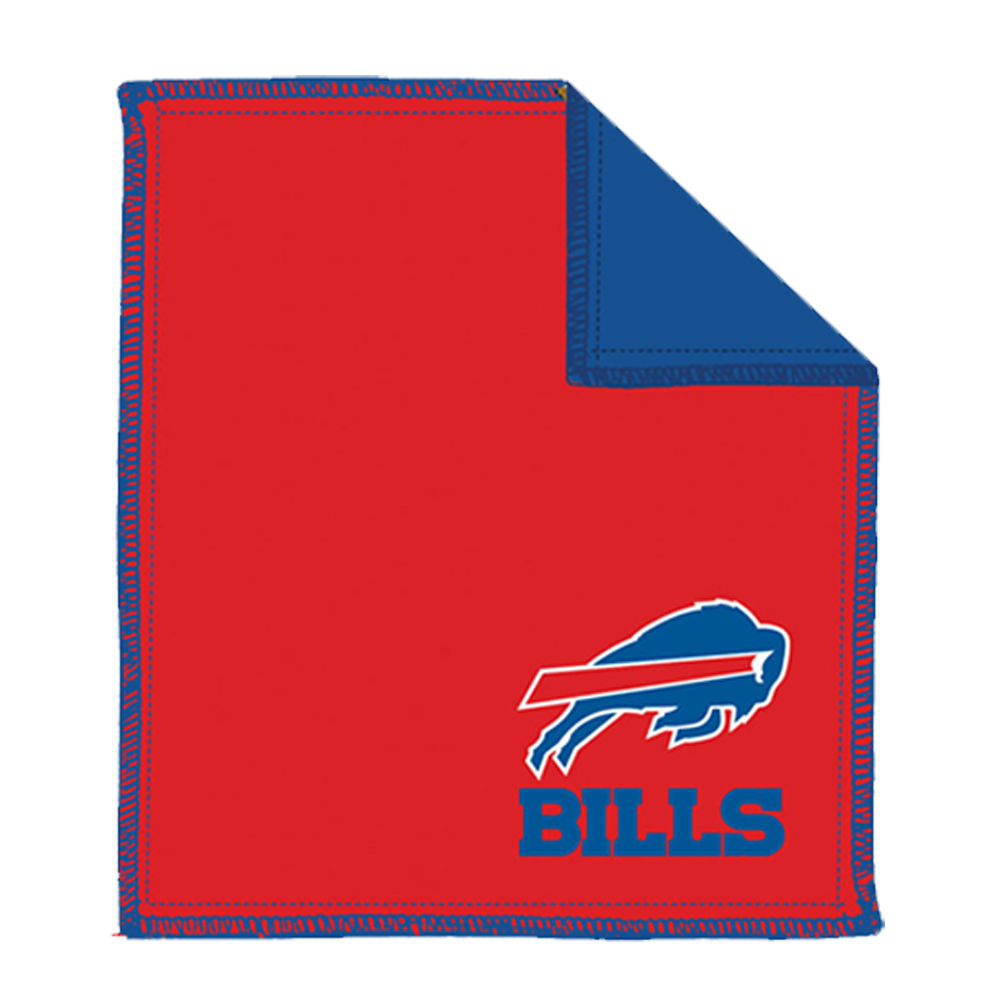 NFL Shammy Buffalo Bills Ultimate oil removing pad Leather on both sides Restores tacky feel for better ball performance Embroidered logos 8" x 7.5"