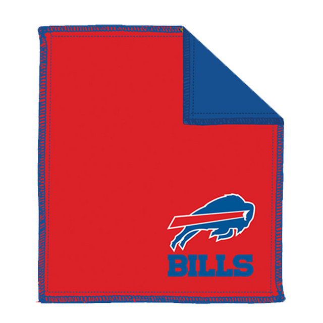 NFL Shammy Buffalo Bills Ultimate oil removing pad Leather on both sides Restores tacky feel for better ball performance Embroidered logos 8" x 7.5"