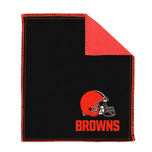 NFL Shammy Cleveland Browns Ultimate oil removing pad Leather on both sides Restores tacky feel for better ball performance Embroidered logos 8" x 7.5"