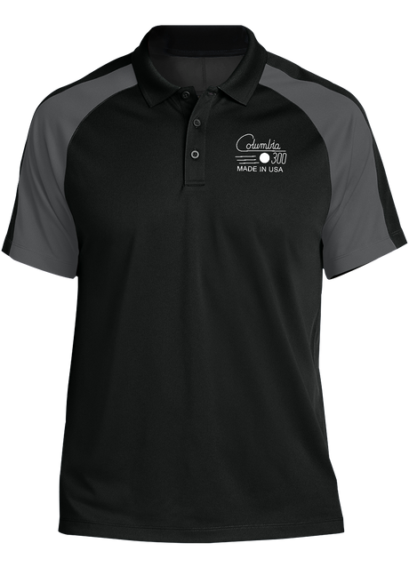 columbia-300-retro-white-tournament-polo-black-gray bowl bowling shirt league tournament bowler shirt