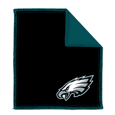 NFL Shammy Philadelphia Eagles Ultimate oil removing pad Leather on both sides Restores tacky feel for better ball performance Embroidered logos 8" x 7.5"