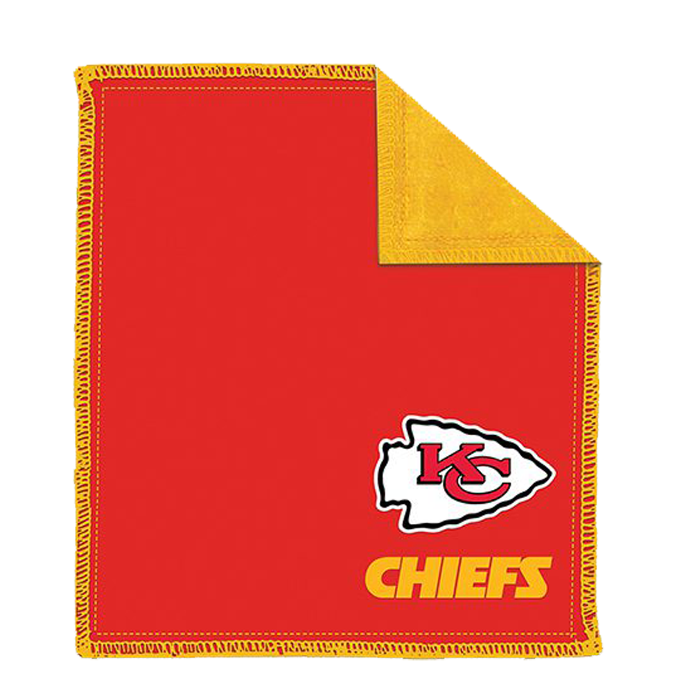 NFL Kansas City Chiefs Shammy bowling Ultimate oil removing pad Leather on both sides Restores tacky feel for better ball performance Embroidered logos 8" x 7.5"