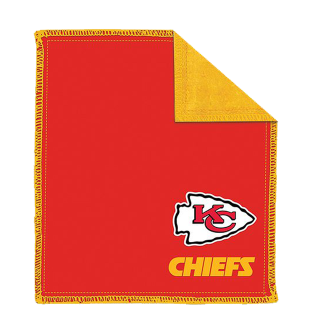 NFL Kansas City Chiefs Shammy bowling Ultimate oil removing pad Leather on both sides Restores tacky feel for better ball performance Embroidered logos 8" x 7.5"