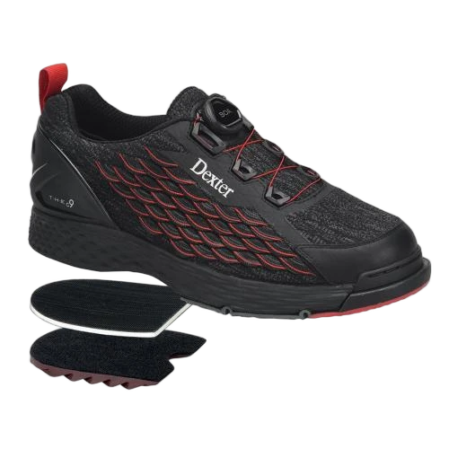 Dexter THE C9 Knit BOA Black/Red Bowling Shoes