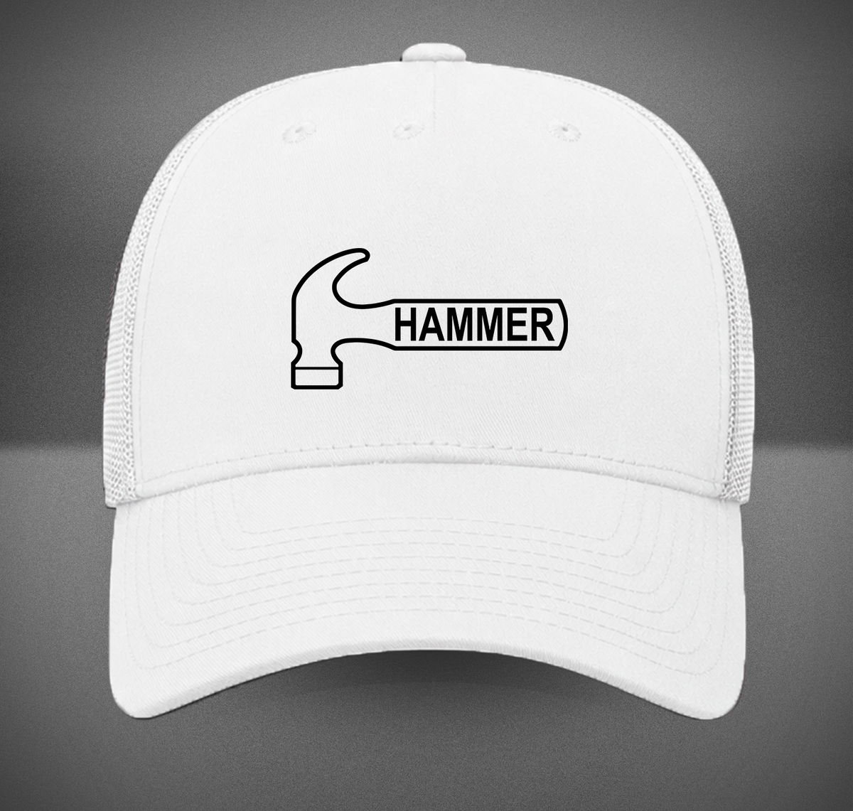 Hammer Bowling Black Logo Retro Trucker Hat