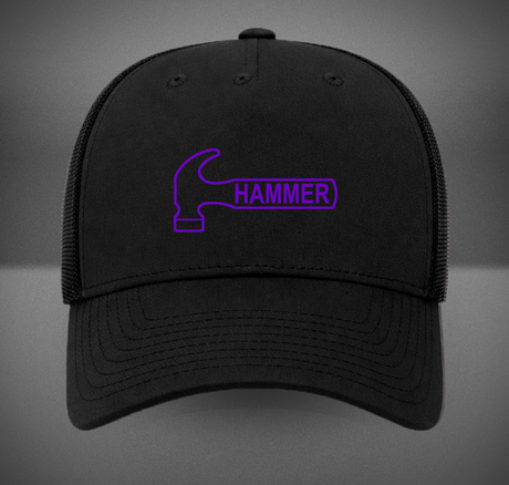 Hammer Bowling Purple Logo Retro Trucker Hat