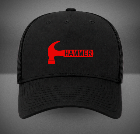 Hammer Bowling Red Rev Retro Trucker Hat