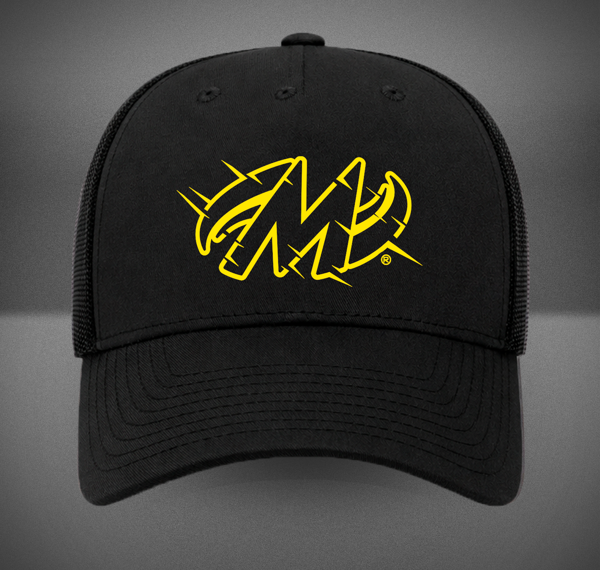 Motiv Bowling V2M Yellow Retro Black Trucker Hat