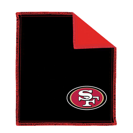 NFL Shammy San Francisco 49ers Ultimate oil removing pad Leather on both sides Restores tacky feel for better ball performance Embroidered logos 8" x 7.5"