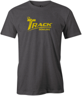 Rep the tech brand you all know and love with this "Track" classic logo tee. This is the perfect gift for any long time Track fan or avid bowler! Grab this awesome tee and rep the team!  Tshirt, tee, tee-shirt, tee shirt, Pro shop. League bowling team shirt. PBA. PWBA. USBC. Junior Gold. Youth bowling. Tournament t-shirt. Men's. track bowling. track. bowling ball. bowling ball brand. logo. track logo. 
