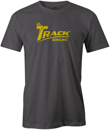 Rep the tech brand you all know and love with this "Track" classic logo tee. This is the perfect gift for any long time Track fan or avid bowler! Grab this awesome tee and rep the team!  Tshirt, tee, tee-shirt, tee shirt, Pro shop. League bowling team shirt. PBA. PWBA. USBC. Junior Gold. Youth bowling. Tournament t-shirt. Men's. track bowling. track. bowling ball. bowling ball brand. logo. track logo. 