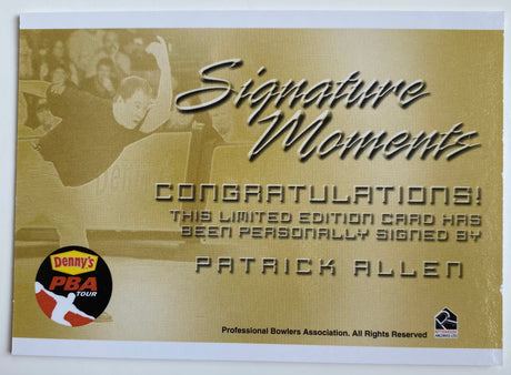 Patrick Allen 2008 Rittenhouse Signature Moments PBA Autograph Bowling Card