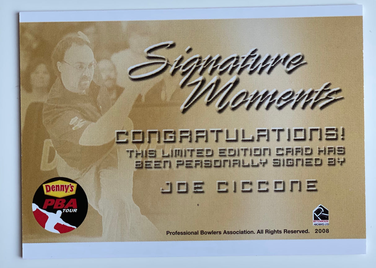 Joe Ciccone 2008 Rittenhouse Signature Moments PBA Autograph Bowling Card