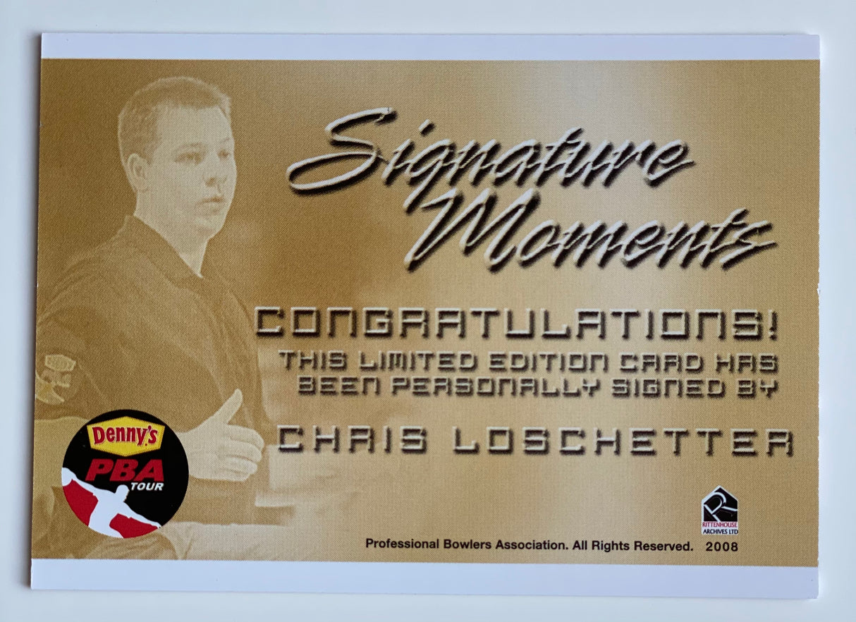 Chris Loschetter 2008 Rittenhouse Signature Moments PBA Autograph Bowling Card
