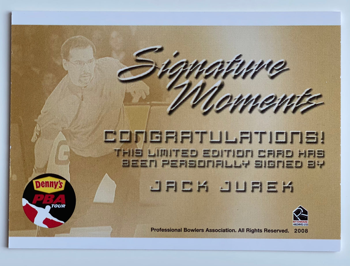 Jack Jurek 2008 Rittenhouse Signature Moments PBA Autograph Bowling Card