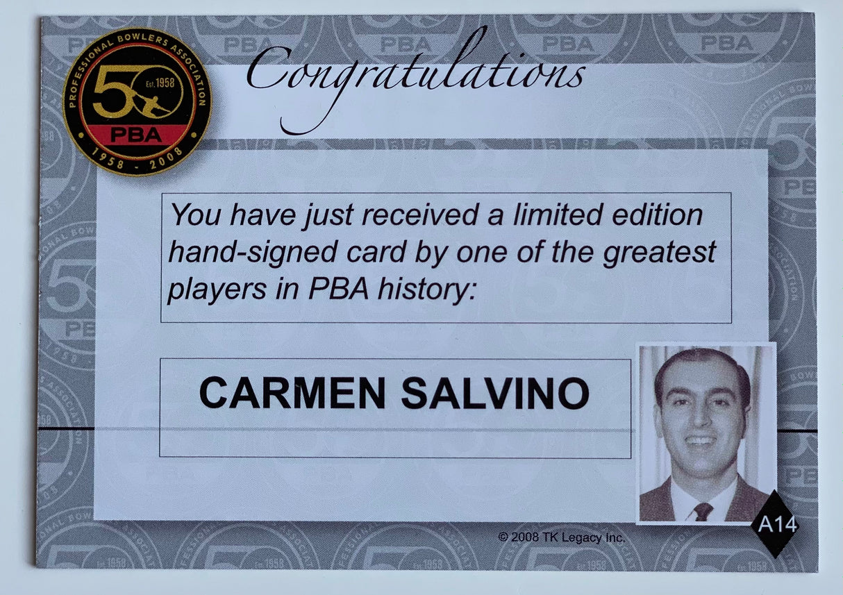 Carmen Salvino 2008 Rittenhouse PBA 50th Anniversary Autograph Card