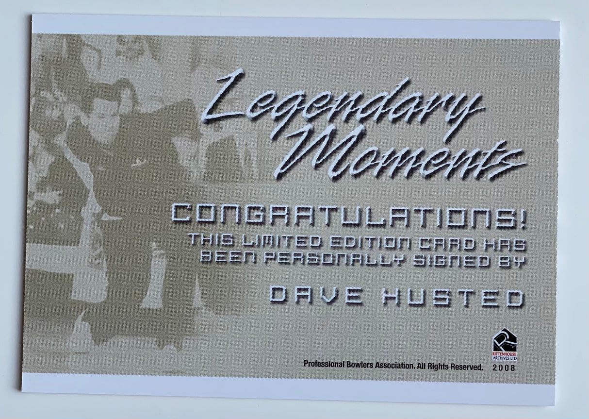 Dave Husted 2008 Rittenhouse PBA Legendary Moments Autograph Bowling Card