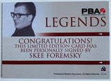 Skee Foremsky 2008 Rittenhouse PBA Legends Autograph Bowling Card