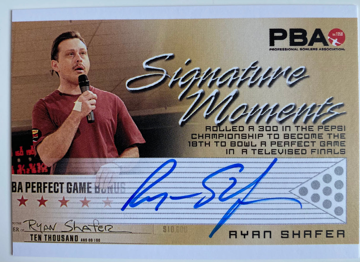 Ryan Shafer 2008 Rittenhouse Signature Moments PBA Autograph Bowling Card