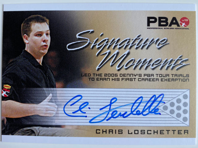 Chris Loschetter 2008 Rittenhouse Signature Moments PBA Autograph Bowling Card