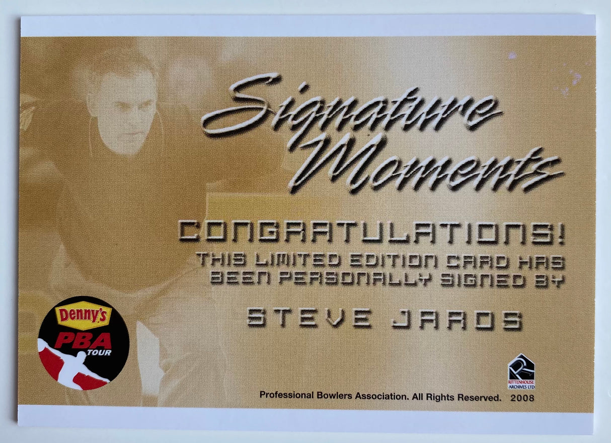 Steve Jaros 2008 Rittenhouse Signature Moments PBA Autograph Bowling Card