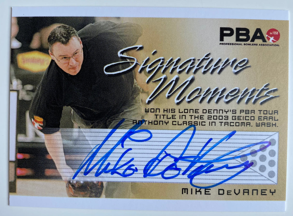 Mike DeVaney 2008 Rittenhouse Signature Moments PBA Autograph Bowling Card