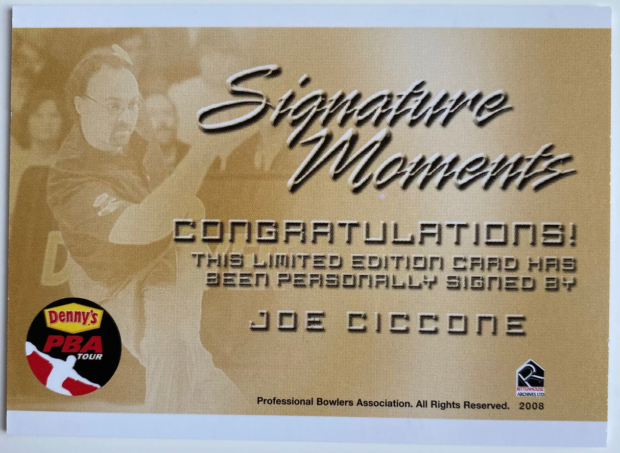 Joe Ciccone 2008 Rittenhouse Signature Moments PBA Autograph Bowling Card
